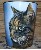 Metall Abfalleimer brown tabby Katze